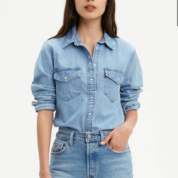 Levi’s Essential Western Shirt in Cool Light Blue
